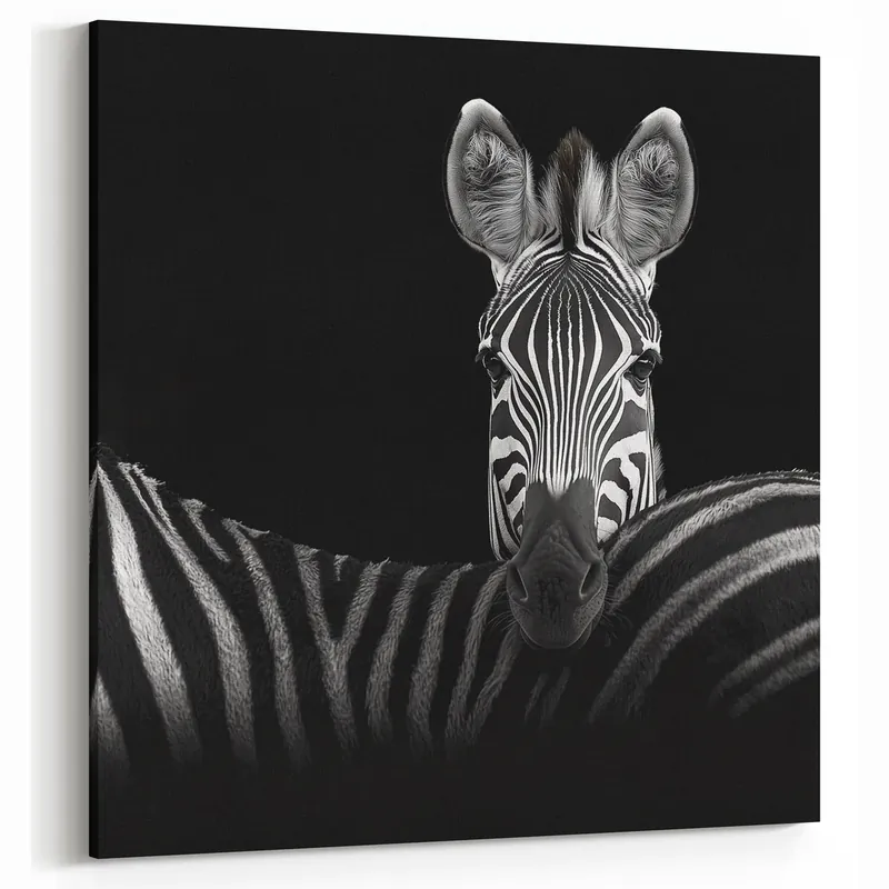 Zebra Portrait in Black and White - Wildlife Photography Wall Art Fresh Stock