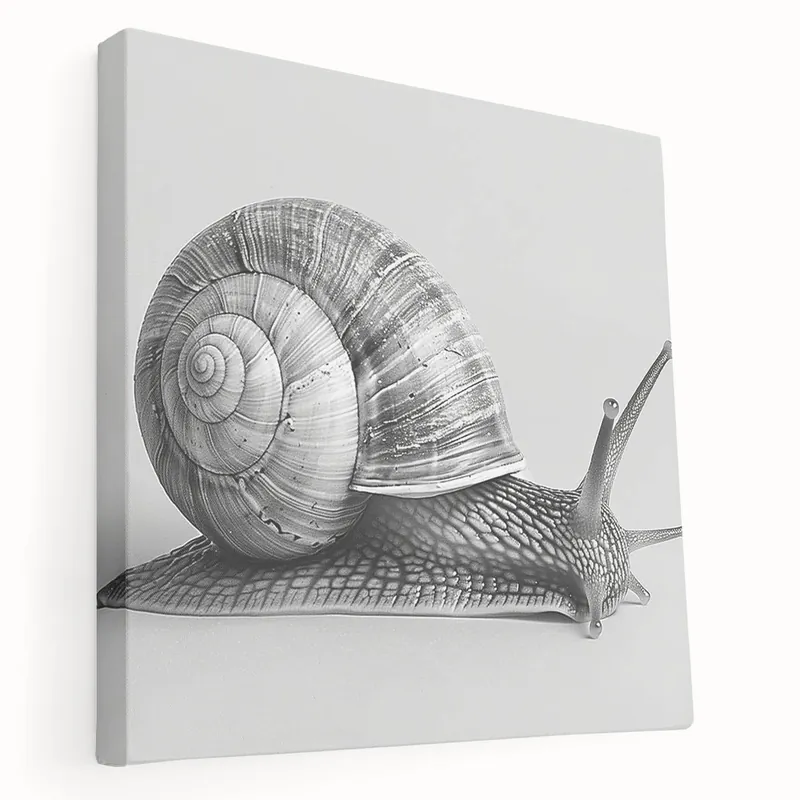 Clearance Minimalist Snail Wall Art | Elegant Black & White Canvas & Prints