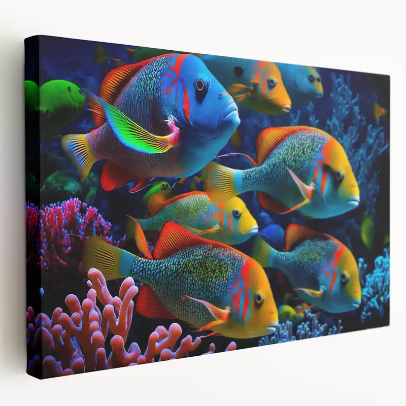 Crafted Colorful Coral Reef Fish Wall Art - Canvas, Framed & Acrylic Prints