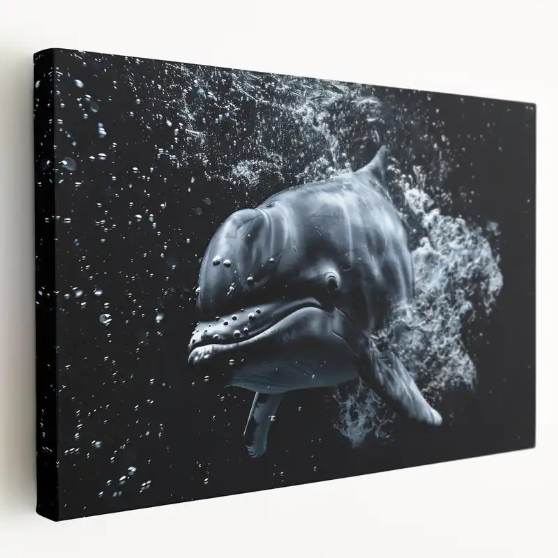 Dynamic Dolphin Wall Art - Underwater Marine Life Canvas Print Bargain