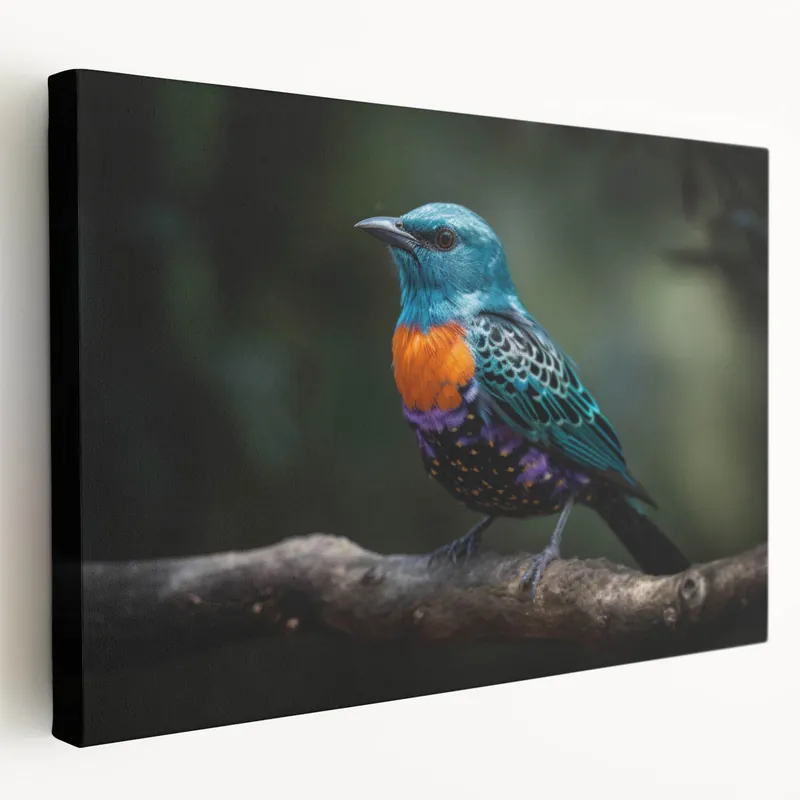 Vibrant Tropical Bird Wall Art - Multicolor Exotic Bird Canvas Print - Framed Art Latest