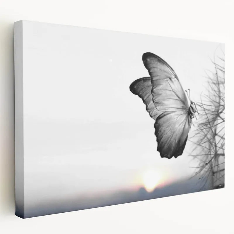 Elegant Butterfly Wall Art - Serene Nature Decor in Black & White Best Choice