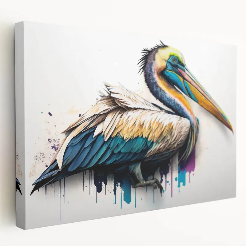 Secure Checkout Colorful Abstract Pelican Art - Vibrant Pelican Decor for Modern Spaces