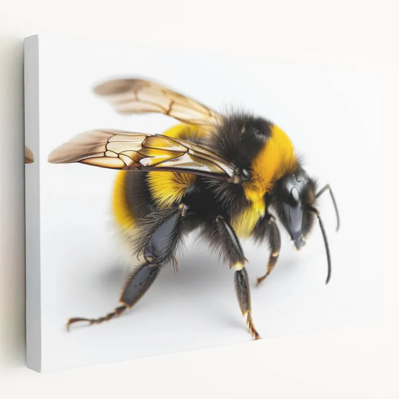 Trusted Brand Close-Up Bumblebee Wall Art - Minimalist Nature-Inspired Canvas Print