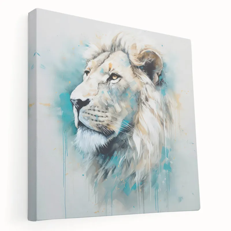 Vibrant Lion Wall Art - Contemporary Lion Canvas Print for Modern Decor Fast Shipping