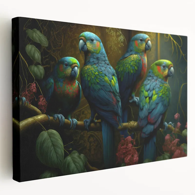 Flash Sale Majestic Parrot Group Wall Art – Elegant Jungle Decor for Dramatic Spaces