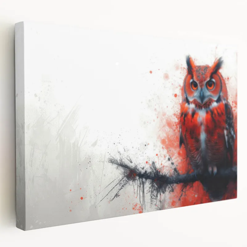Bold Red Owl Wall Art - Striking Owl Canvas & Framed Prints for Decor Top Pick