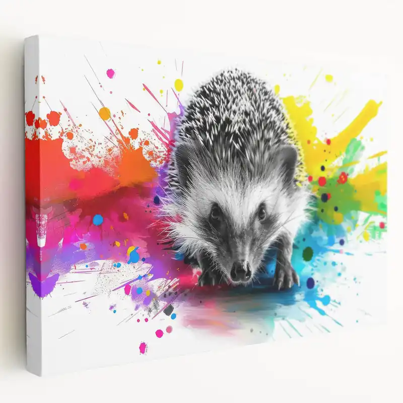 No Minimum Order Vibrant Hedgehog Wall Art - Framed, Canvas & Acrylic Wildlife Decor