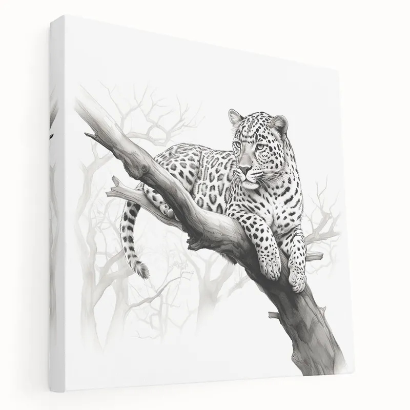 Elegant Cheetah Wall Art - Monochrome Cheetah Canvas for Modern Decor Price Drop