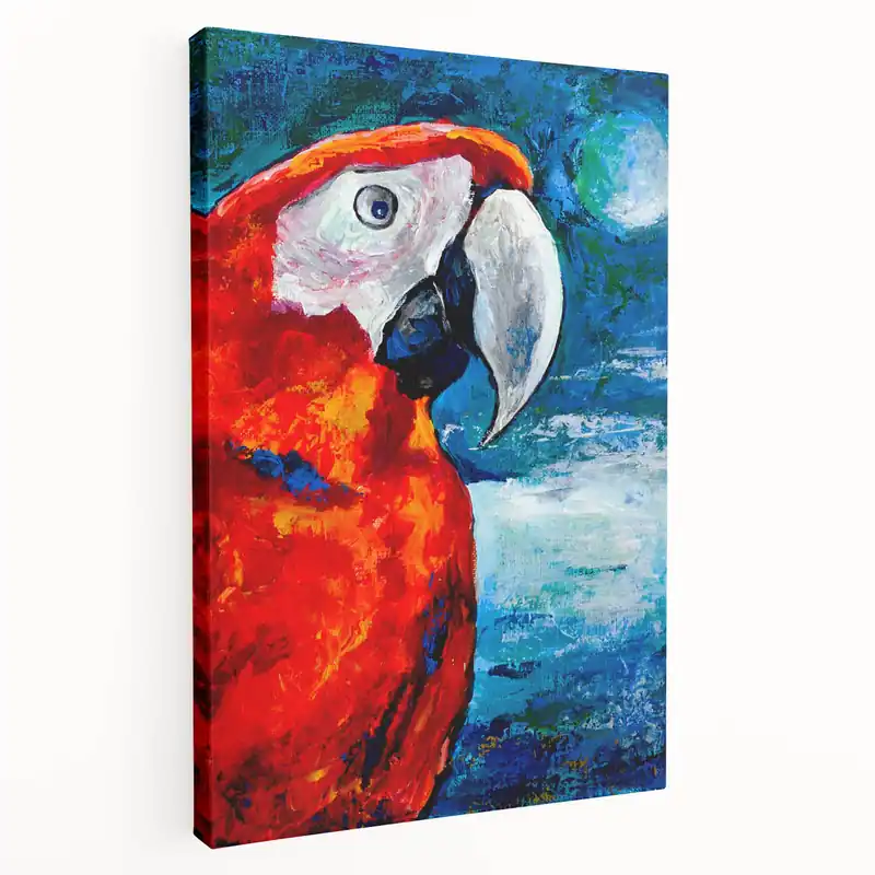 Scarlet Parrot Wall Art - Bold Parrot Canvas Art for Vibrant Decor New Release
