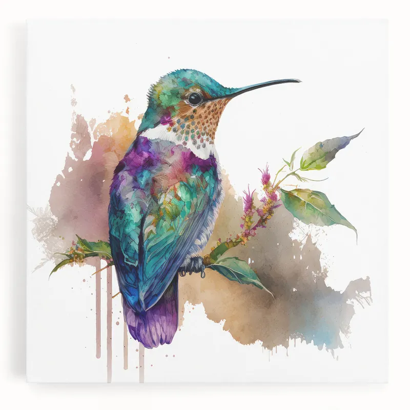 Artistic Hummingbird Wall Art - Vibrant Hummingbird Decor & Print Must Have