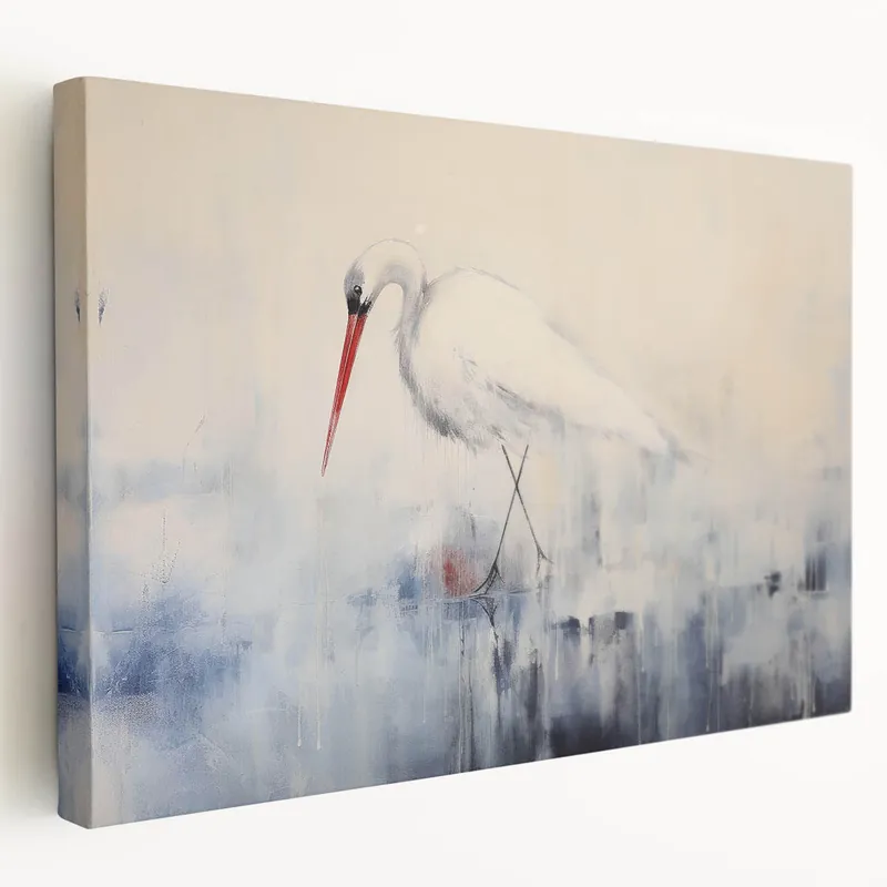 Direct From Manufacturer Minimalist Heron Wall Art - Tranquil Heron Canvas Print for Modern Decor