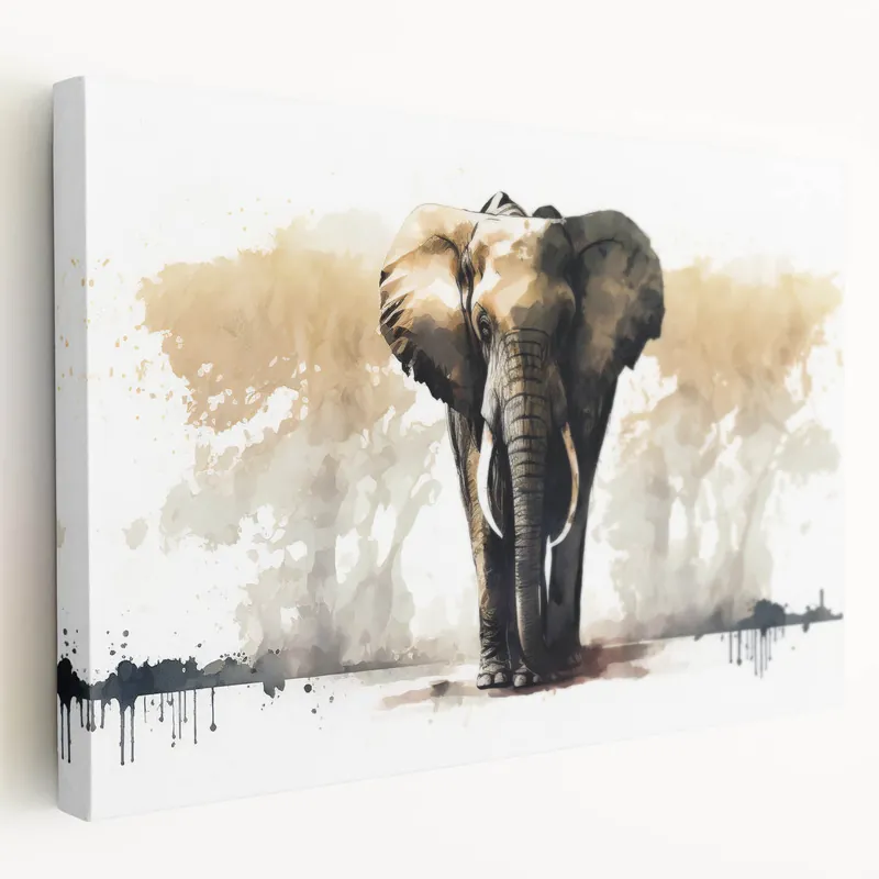 Abstract Elephant Art - Modern Safari-Inspired Canvas Print Hot Deal