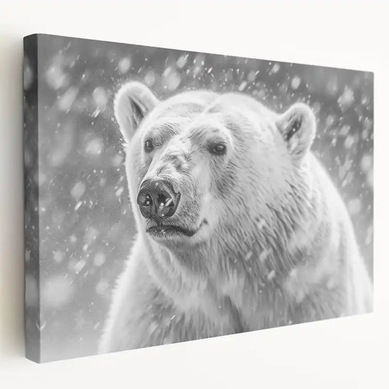 Price Cut Close-Up Polar Bear Portrait - Wildlife Arctic Canvas Art