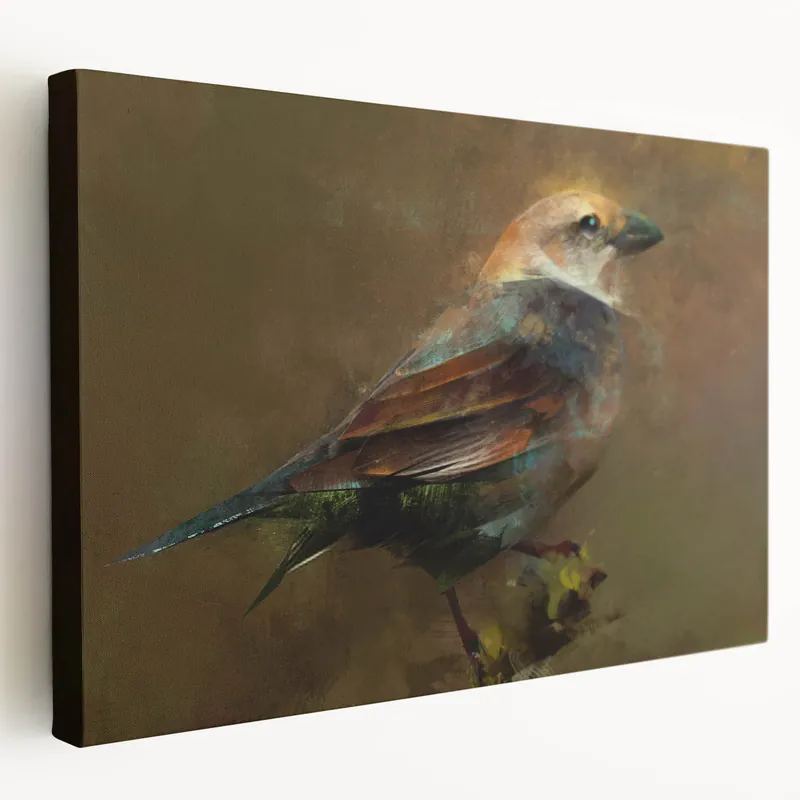 Sale Abstract Garden Birds Wall Art - Textured Bird Canvas Print Decor