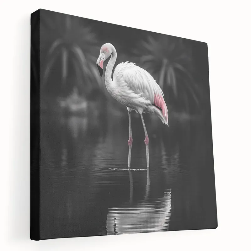 Factory Price Monochrome Flamingo Wall Art - Elegant Flamingo Canvas Print for Chic Decor