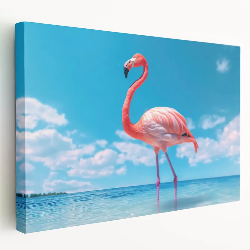 Vibrant Flamingo Wall Art - Flamingo Canvas Print for Coastal Decor Affordable