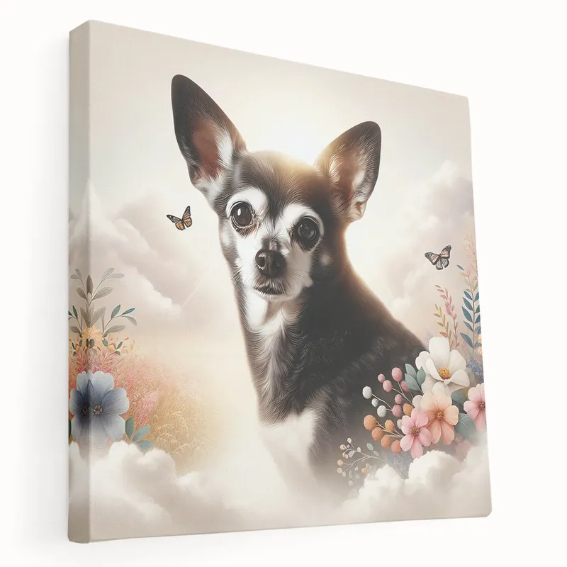Flash Sale Heavenly Chihuahua Wall Art - Chihuahua Canvas & Floral Decor Print