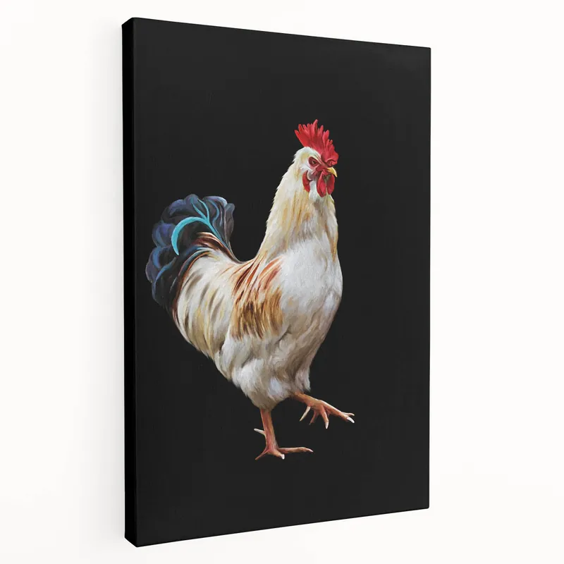 Regal White Rooster - Elegant Chicken Wall Art for Modern Decor Fresh Stock