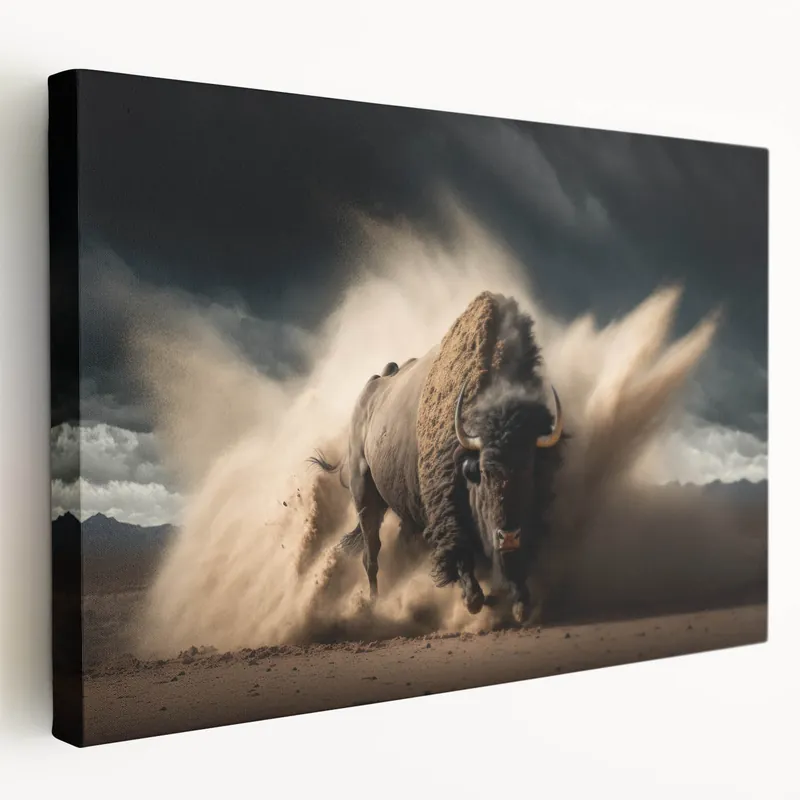 Charging Bison Art – Dynamic Buffalo Wall Art for Bold Interiors Seasonal Sale