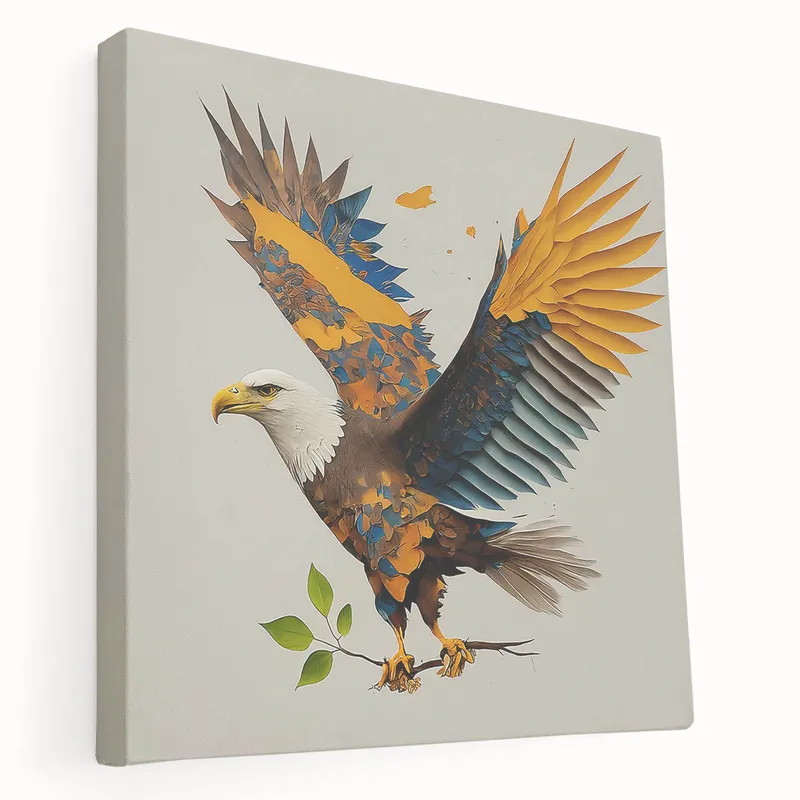 Majestic Birds of Prey Wall Art - Stunning Eagle Canvas in Vibrant Colors Authentic