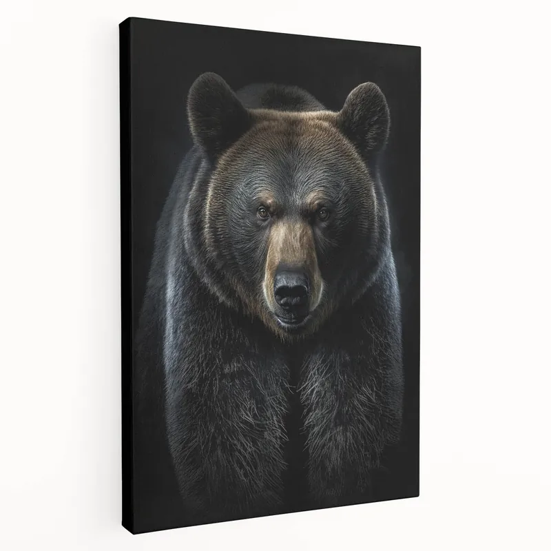 Authentic Powerful Bear Portrait - Majestic Wildlife Art Canvas Print