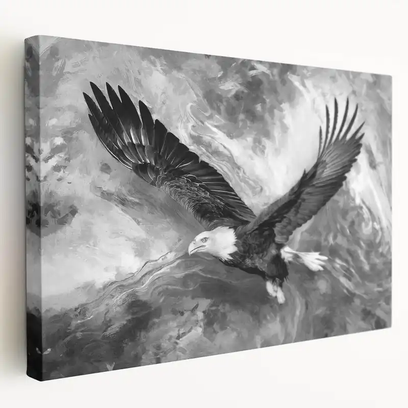 Trusted Brand Bold Eagle Wall Art - Majestic Birds of Prey Black and White Canvas
