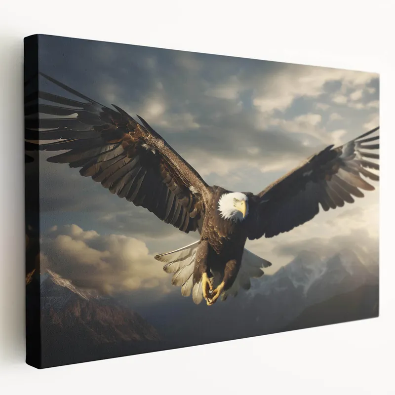 Majestic Birds of Prey Wall Art – Bald Eagle Soaring Over Mountains Viral