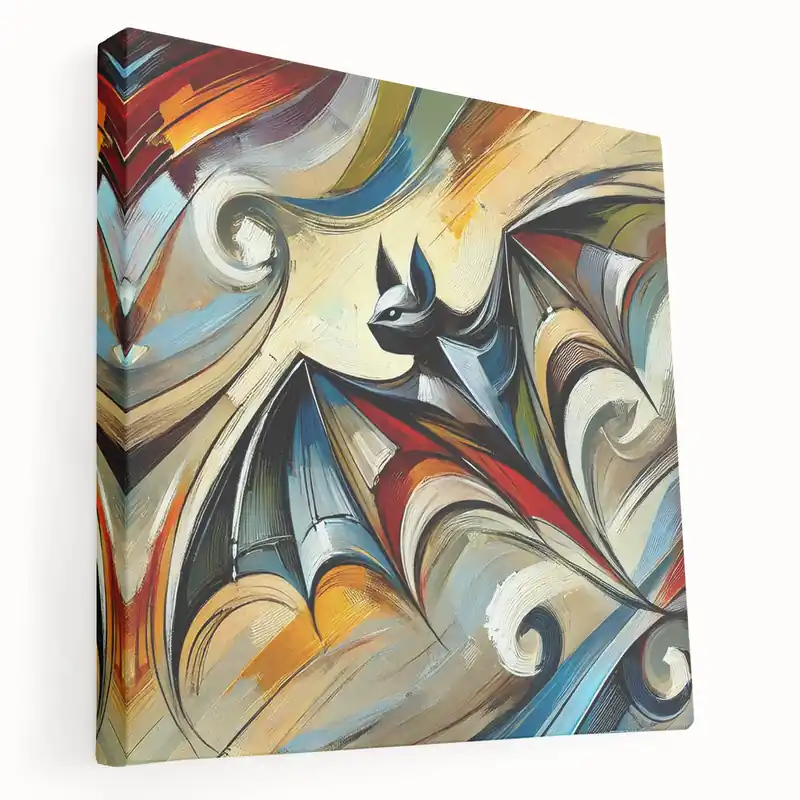 Special Discount Abstract Bat Art - Vibrant Wildlife Canvas Wall Decor