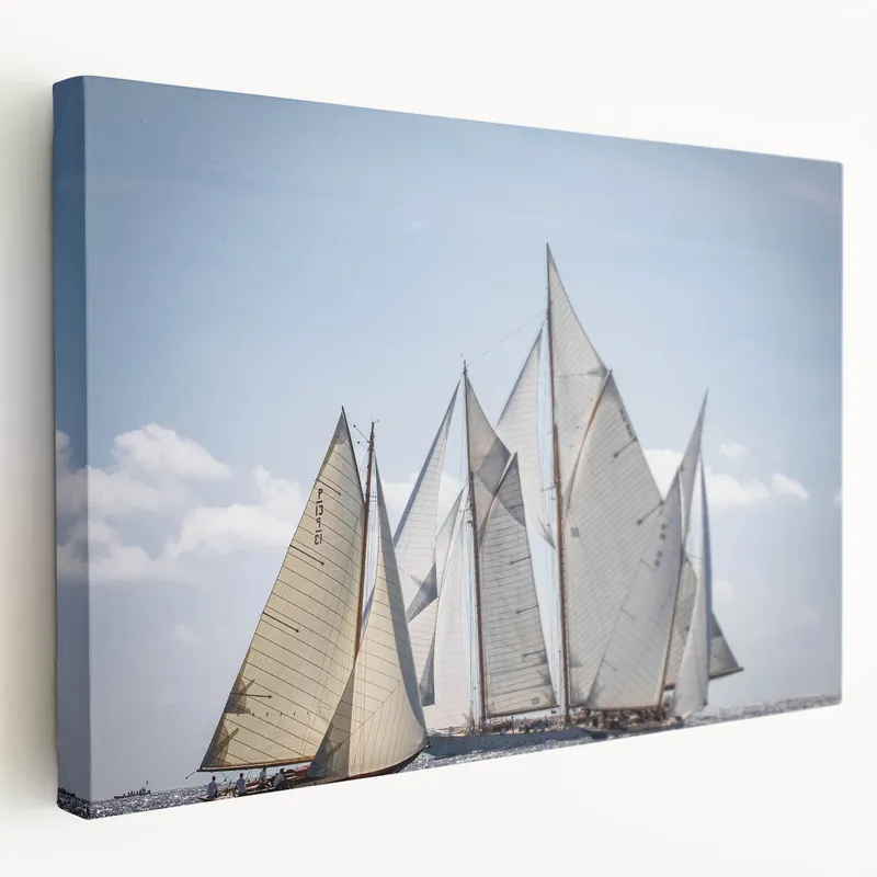 French Riviera Art - Vintage Sailing on the Mediterranean Sea Reduced Price