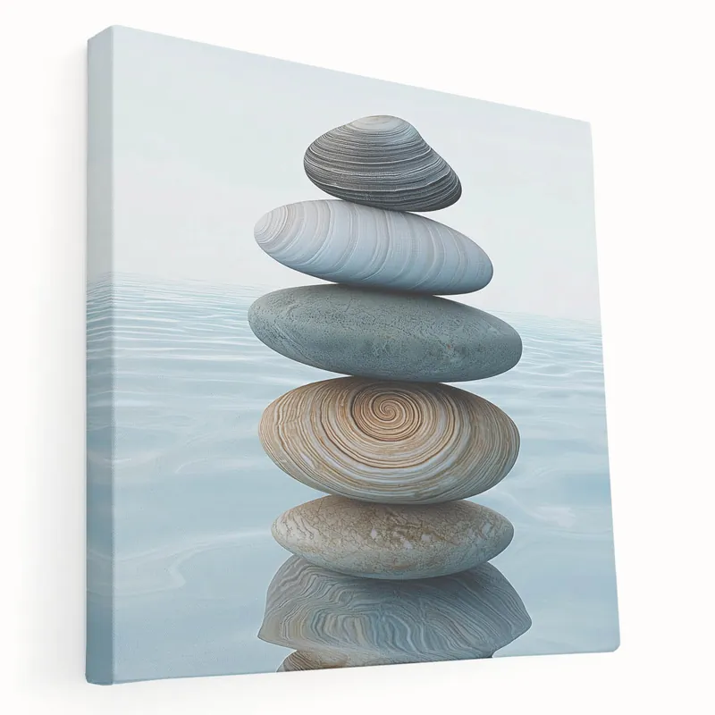 Stretched Canvas Nature Art - Stacked Stones Wall Art Acrylic Print Sale
