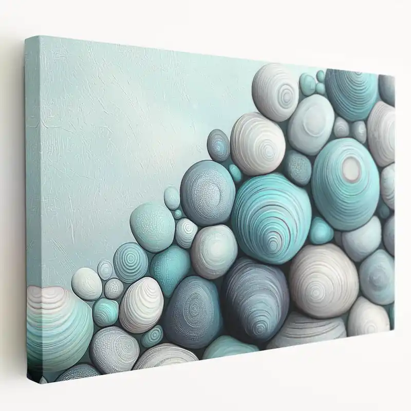 Nature Closeups Canvas Print - Aqua Pebbles Wall Art Special Offer