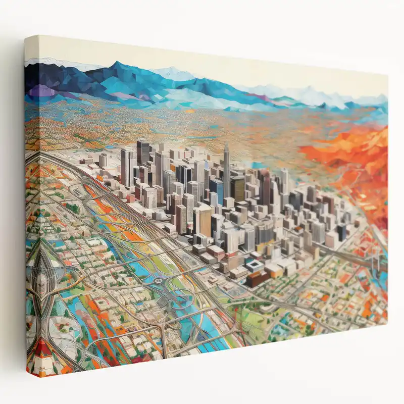 Certified Phoenix Cityscape Art - Abstract Arizona Skyline Wall Art Print