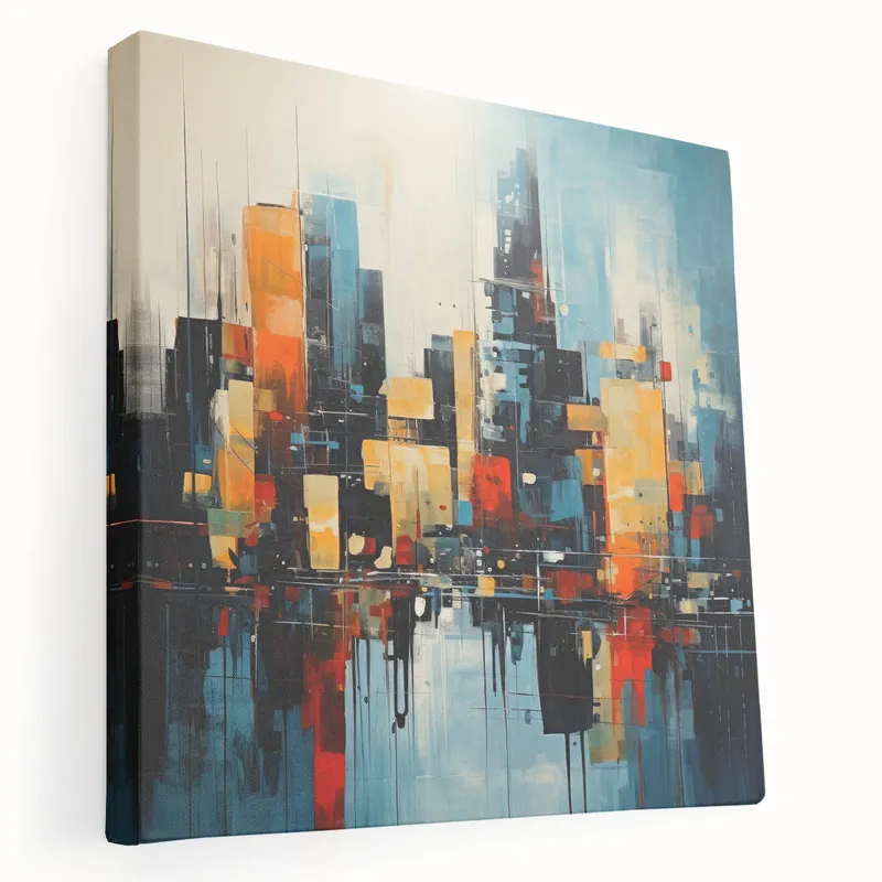 Abstract NYC Cityscape Art - Bold Geometric Manhattan Skyline Wall Decor Fan Favorite