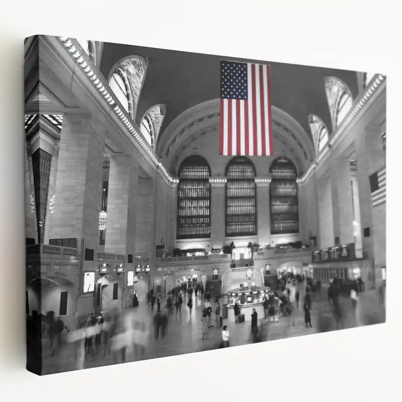 Grand Central Station Art - Iconic NYC Landmark in Black and White Canvas Buy Today