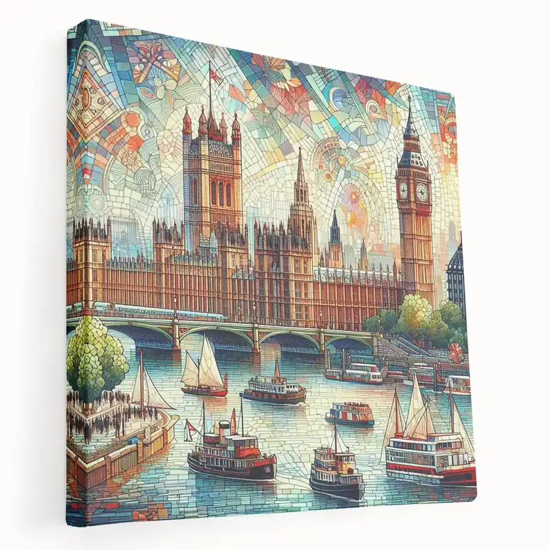 London Wall Art - Iconic Skyline Mosaic Canvas Editor’s Pick