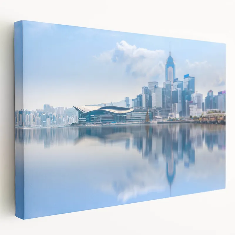 Place Order Hong Kong Skyline Art - Serene Victoria Harbour Reflections Wall Decor