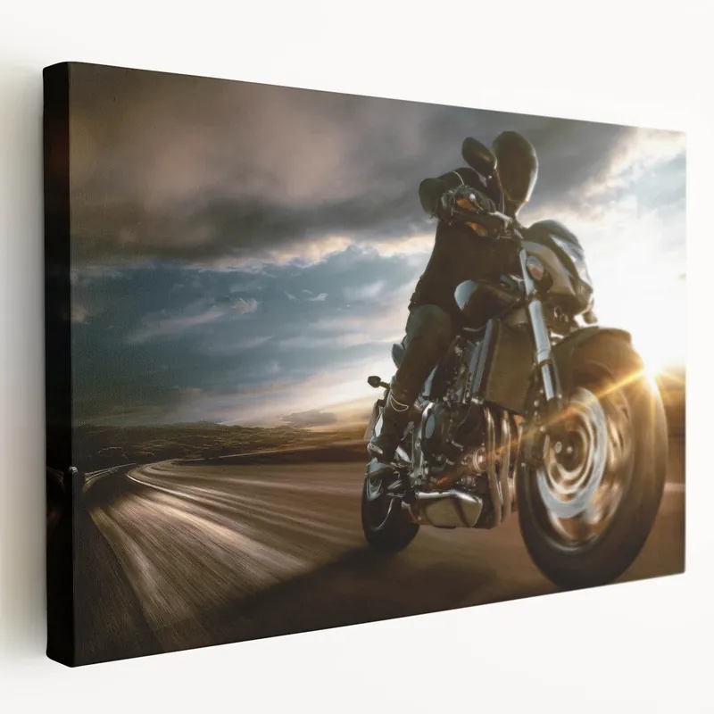 Top Rated Modern Motorcycle Photography Print - Dynamic Racing Canvas Art