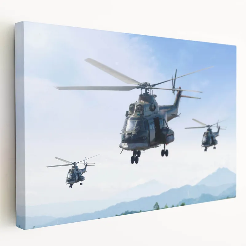 Trusted Brand Formation Flight Helicopter Wall Art: Aviation Canvas Prints for Decor