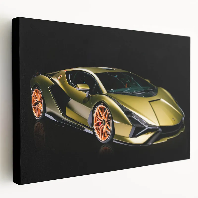 Special Discount Exotic Gold Lamborghini Supercar Canvas – Modern Sports Car Wall Art
