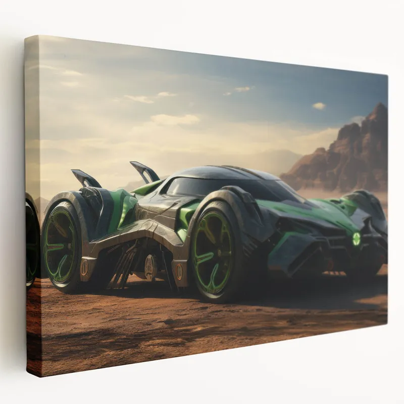 No Minimum Order Futuristic Sports Car Wall Art - Dynamic Racing Canvas Print