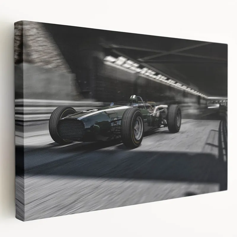 Vintage Race Car Wall Art - Formula 1 Speedway Canvas Print Fan Favorite