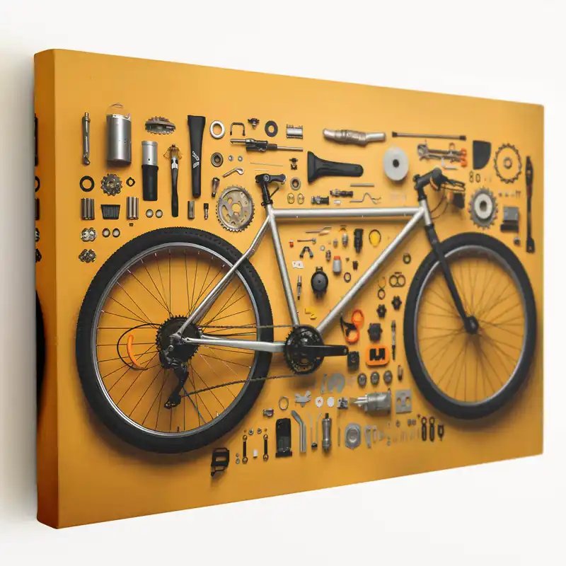 Bicycle Parts Art - Modern Cycling-Themed Mechanical Wall Decor Place Order