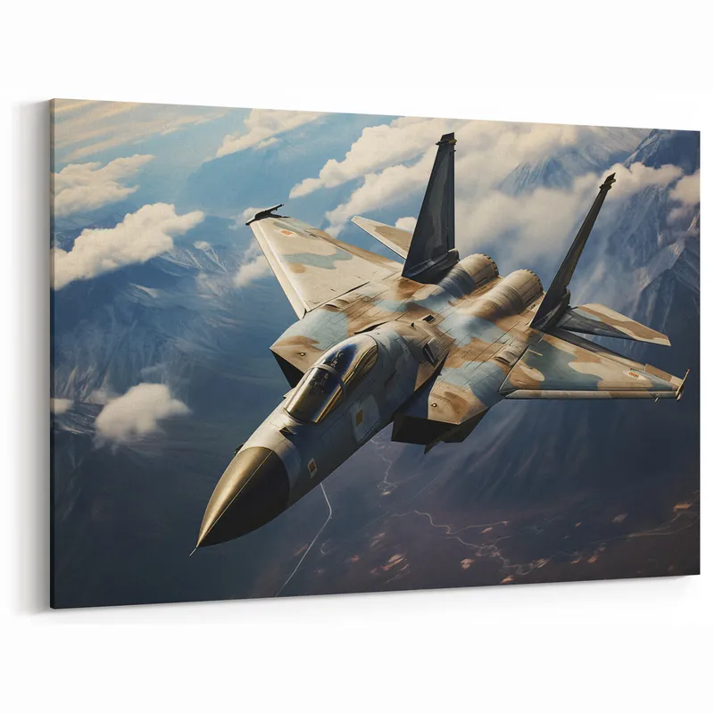 Get Yours Camouflaged Fighter Jet Art - Bold Aviation Wall Decor for Enthusiasts