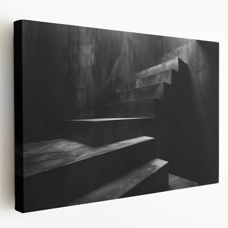 Special Discount Minimalist Dark Staircase Wall Art - Bold Architectural Design Print