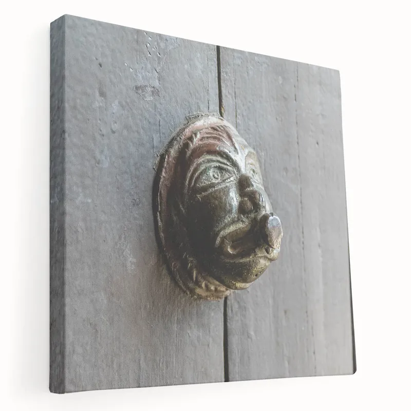 Antique Masonry Wall Art - Rustic Bronze Door Fixture on Canvas & Prints Hot Deal