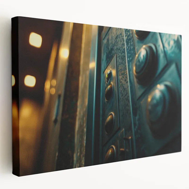Industrial Hardware Wall Art - Control Panel Buttons Canvas Print Premium