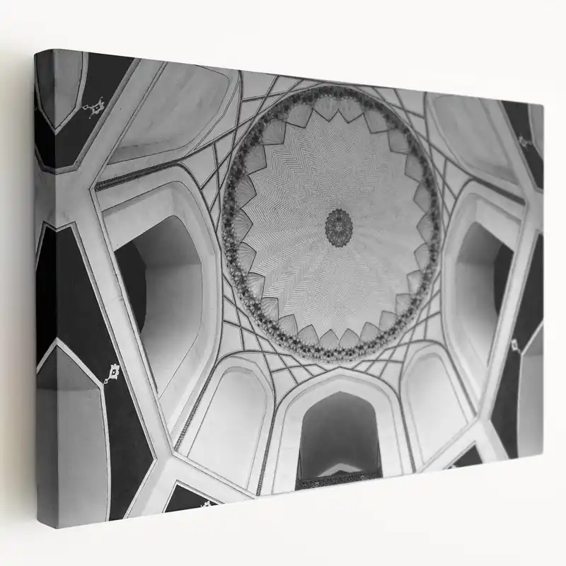 Intricate Dome Design Wall Art - Black and White Architecture Print New Release