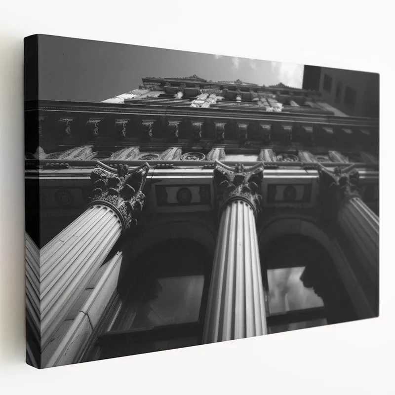 Architectural Columns Art Poster - Black and White Classical Wall Decor Shop Now