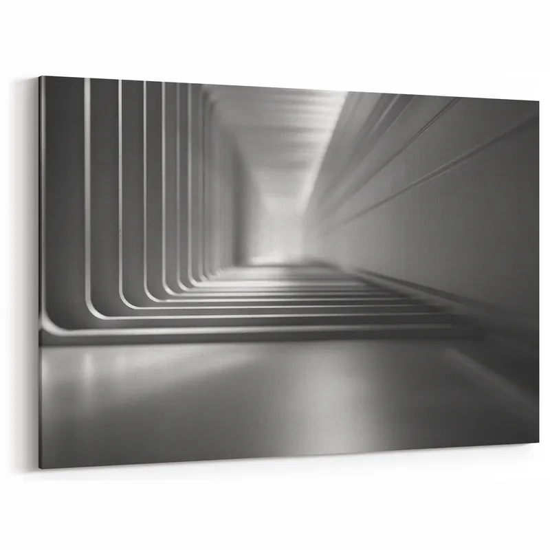 Express Delivery Futuristic Minimalist Corridor Art - Modern Architectural Print